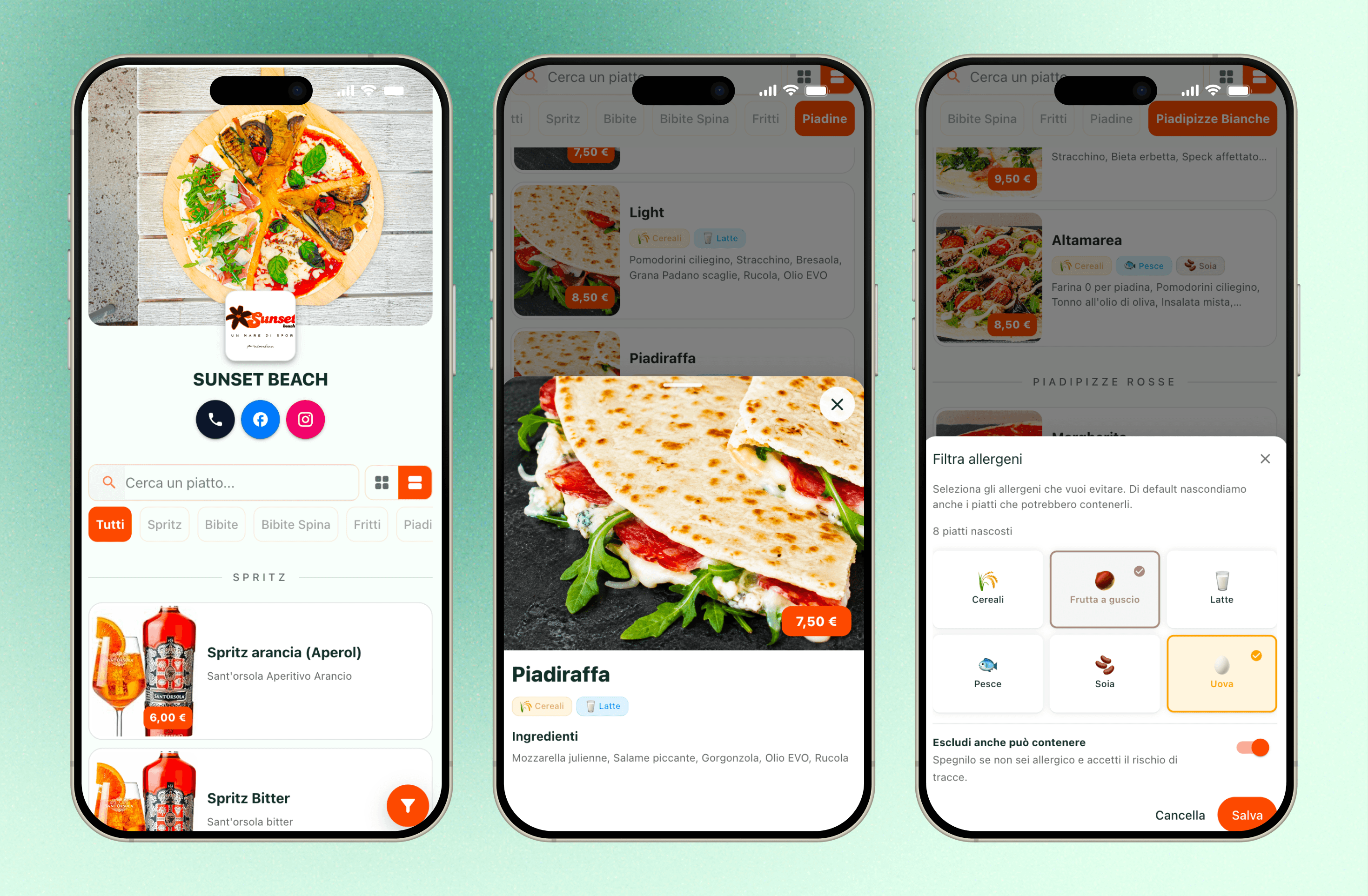 Menu digitale con QR code di Qubi
