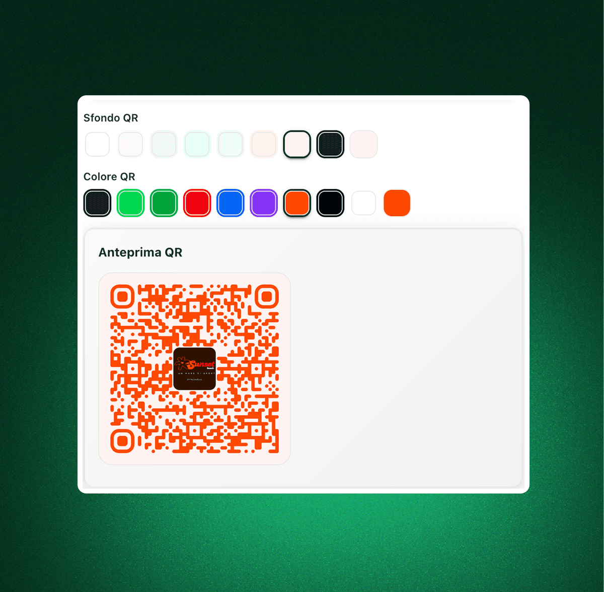 Personalizzazione del menu digitale